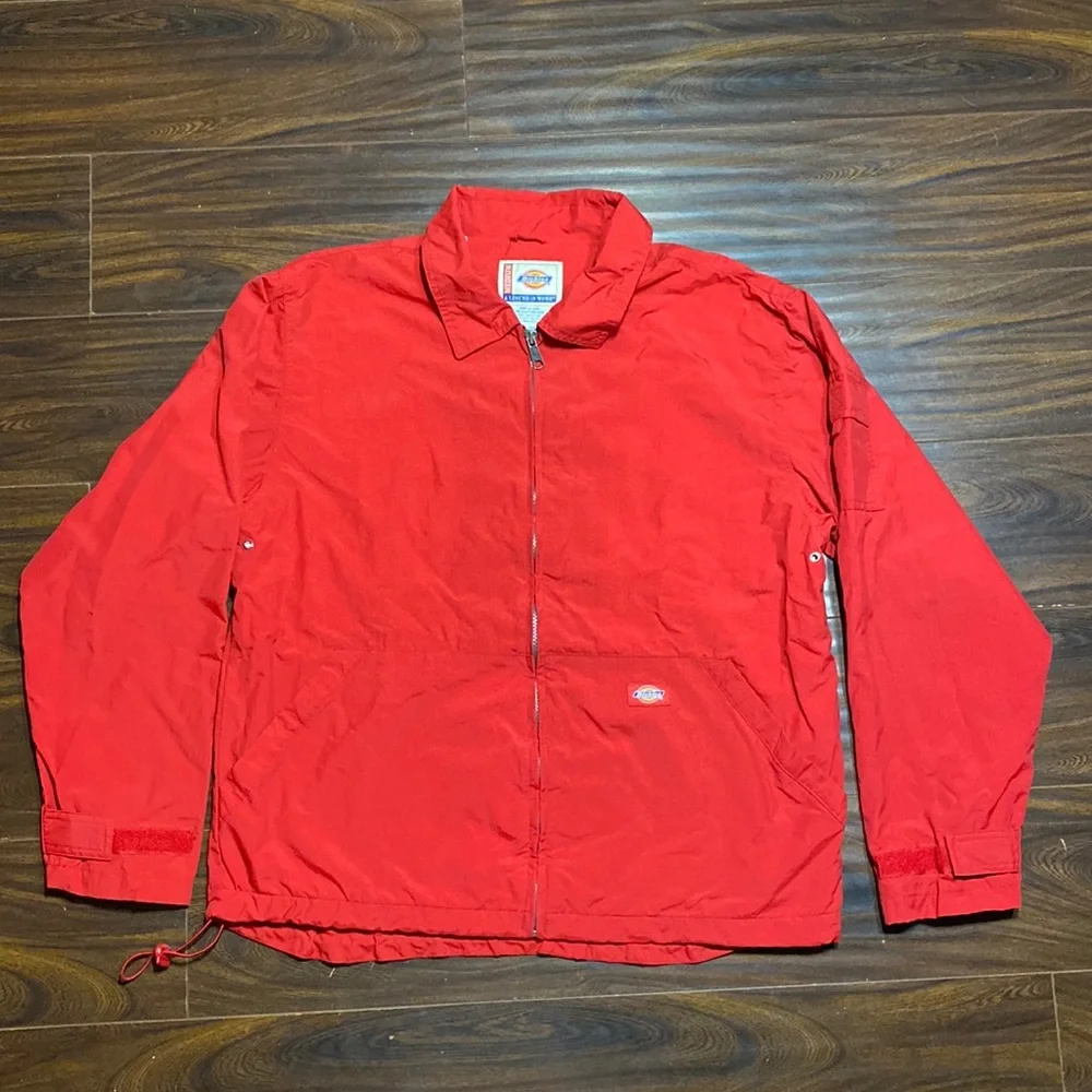 Vintage DICKIES Red Nylon Streetwear Work Jacket - Picture 1 of 15
